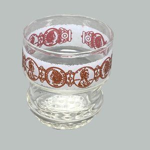 Vintage Libbey Punch Cup Copper Penny Indian Head Coins MCM Drink Glass